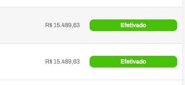 Resumo de pagamentos efetivados
